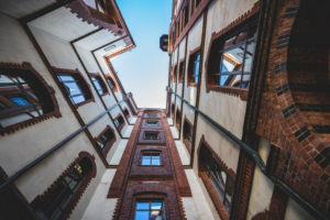 Inner courtyard, Sandtorkai, Speicherstadt, Hamburg, Germany, architecture Inner courtyard, Sandtorkai, Speicherstadt, Hamburg, Germany, architecture